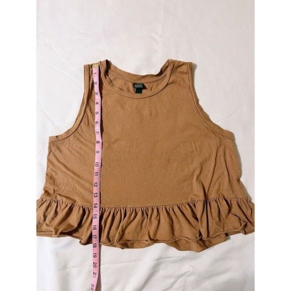 Women's Ruffle Crew Neck Tank Top Wild Fable Rust Size Small Summer Top, No Tags - Picture 5 of 5